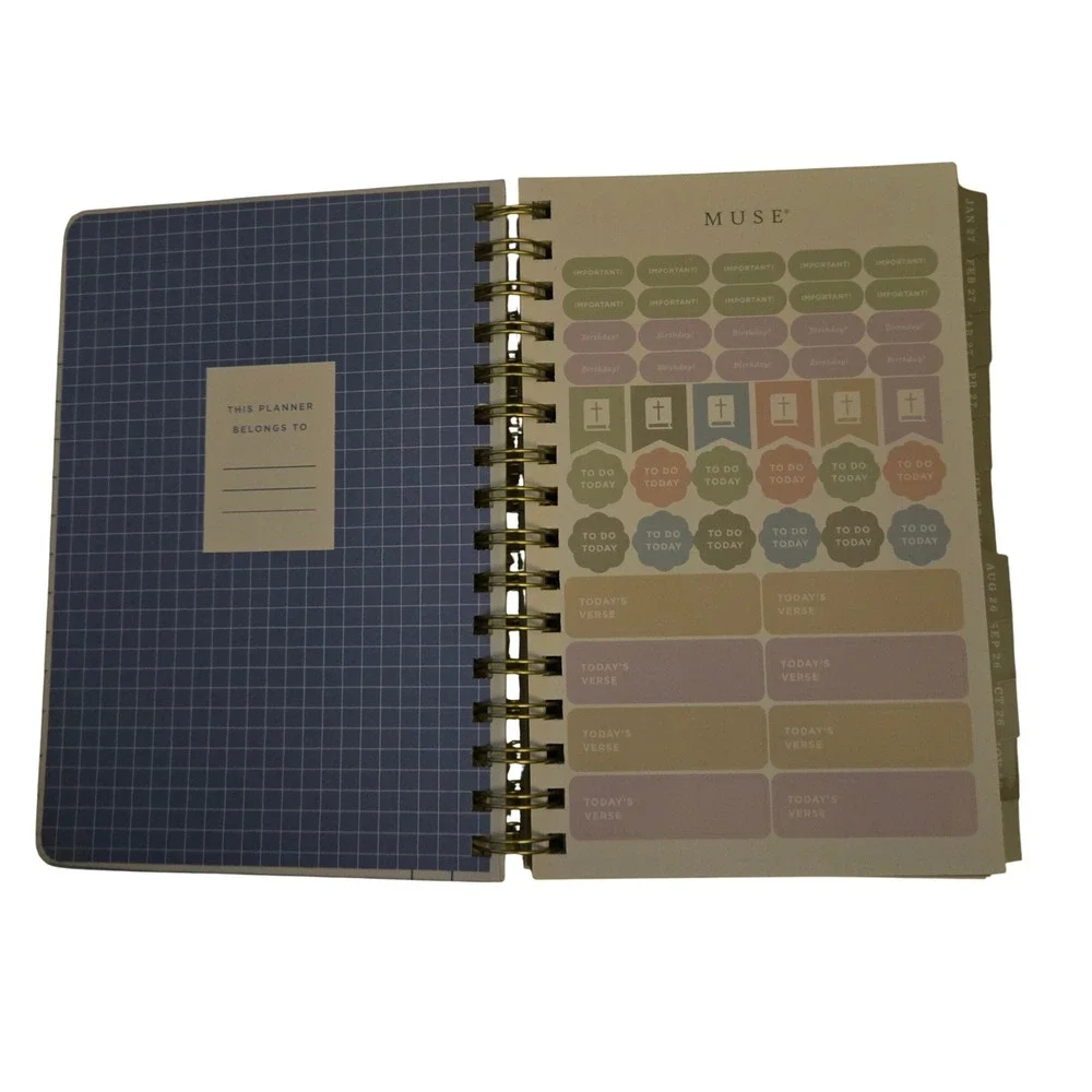Muse 17 Month Planner 2026-2027‎ Tan New Jesus Paid It All Spiral Agenda Sticker